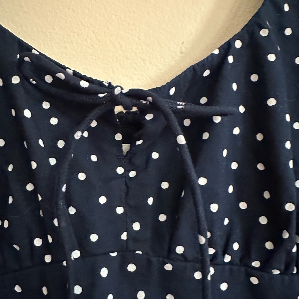 Hollister Navy Polka Dot Peplum Top - Picture 6 of 12